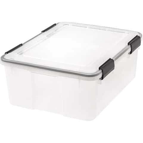 IRIS White Stackable Plastic Storage Drawer 7-in H x 15.75-in W x