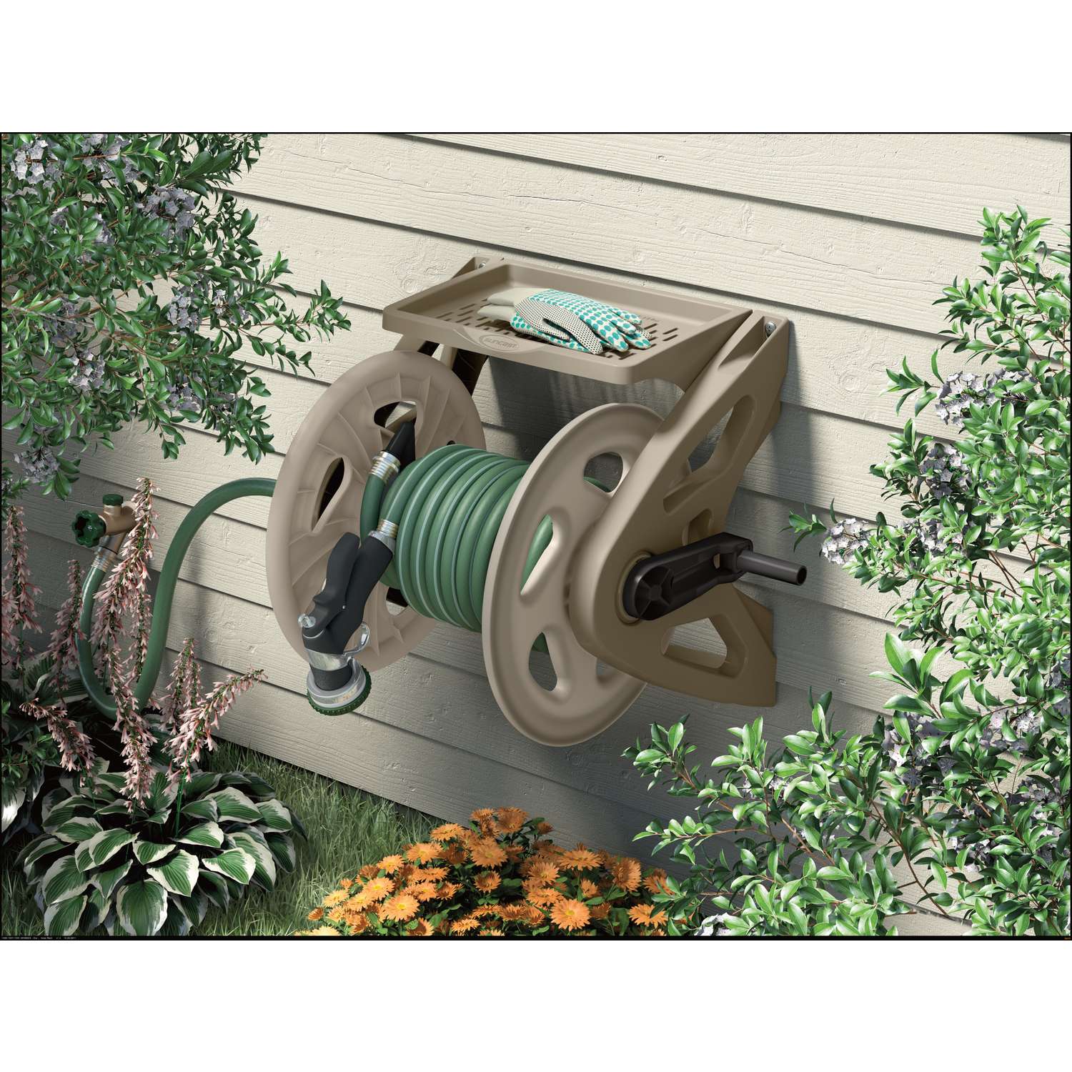 Suncast Hose Handler 200 ft. Taupe Retractable Wall Mounted Hose Reel - Ace  Hardware