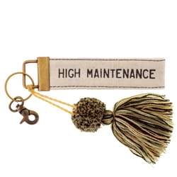 Karma Gifts High Maintenance Tassel Keychain Cotton Canvas 1 pk