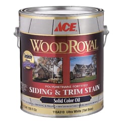 Ace Wood Royal Solid Tintable Flat Ultra White Base Penetrating Oil Siding and Trim Stain 1 gal