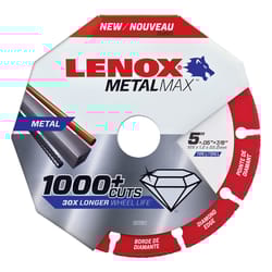Lenox MetalMax 5 in. D X 7/8 in. Diamond/Metal Cut-Off Wheel 1 pc