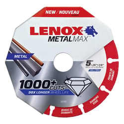 Lenox MetalMax 5 in. D X 7/8 in. Diamond/Metal Cut-Off Wheel 1 pc