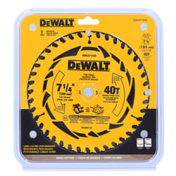 DeWalt 7-1/4 in. D X 5/8 in. Tungsten Carbide Tipped Circular Saw Blade 40 teeth 1 pk