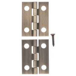 Ace 3/4 in. W X 1 in. L Antique Brass Brass Narrow Hinge 2 pk