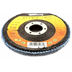 Forney 4-1/2 in. D X 7/8 in. Zirconia Aluminum Oxide Arbor Flap Disc 120 Grit 1 pc