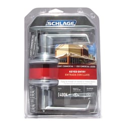 Schlage Elan Satin Chrome Entry Lockset 1-3/4 in.