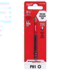 Milwaukee Shockwave Phillips #1 X 3-1/2 in. L Impact Power Bit Steel 1 pc