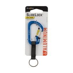Nite Ize SlideLock 2.2 in. D Aluminum Blue Carabiner Key Ring