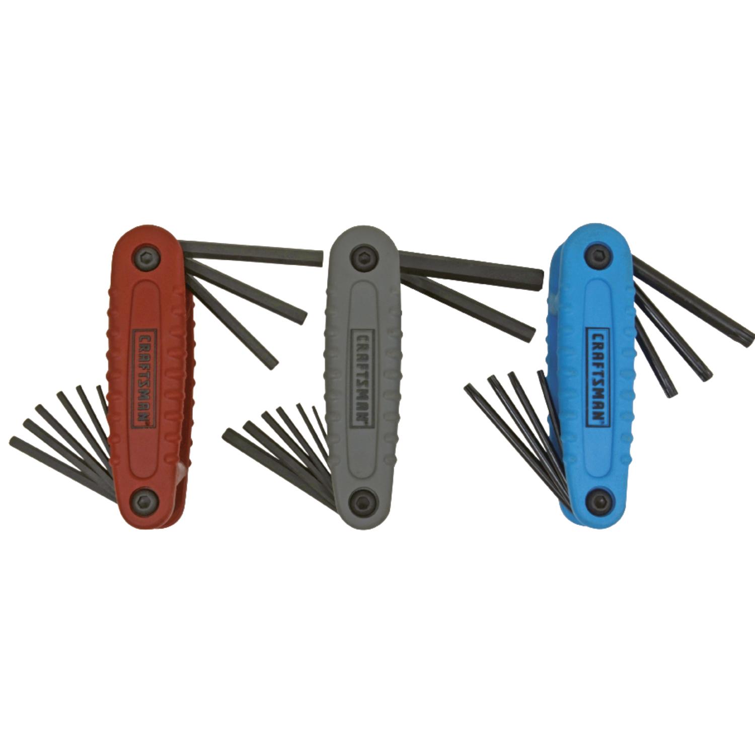 UPC 885911591911 product image for Craftsman 1/4 Metric and SAE Fold-Up Hex Key Set 6 in. 24 pc. | upcitemdb.com