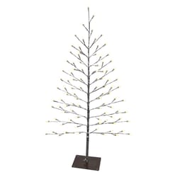 Holiday Bright Lights LED Black/Warm White Flat Stick Christmas Tree 48 in.