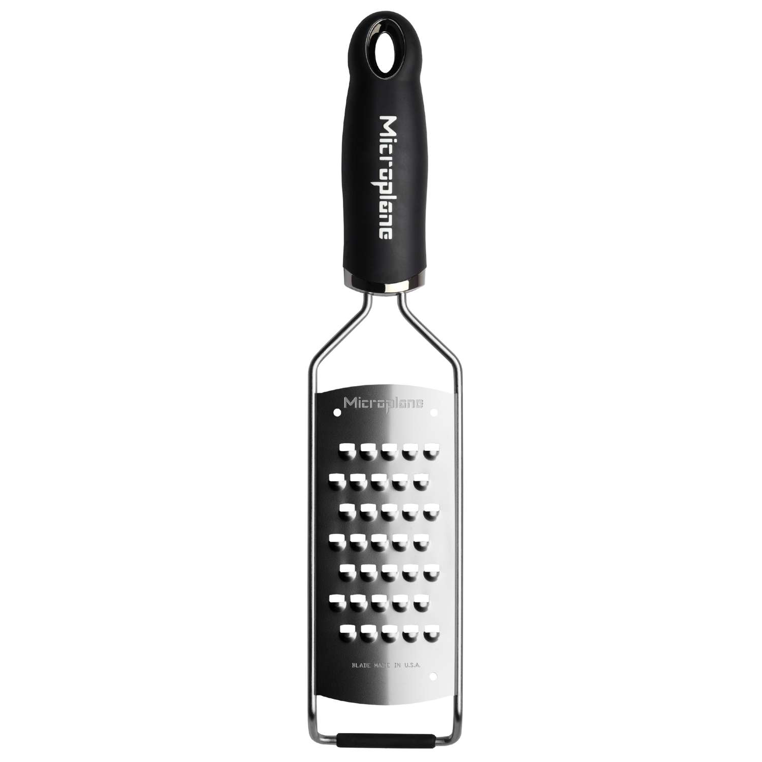 Microplane grater two-way cutting edge metal handle