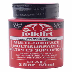 Plaid FolkArt Satin Apple Red Hobby Paint 2 oz