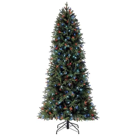 Prelit Artificial Christmas Tree with Remote Control Pencil RGB