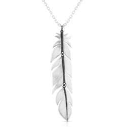 Montana Silversmiths Women's Midnight Magic Feather Black/Silver Necklace Brass Water Resistant
