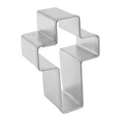 R&M International Corp International Corp 1 in. W X 2 in. L Mini Cross Cookie Cutter Silver 1 pc