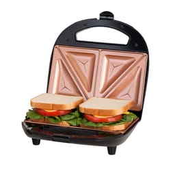 Gotham Steel Ceramic Copper Electric Folding Grill Black