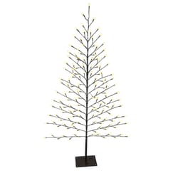 Holiday Bright Lights LED Black/Warm White Flat Stick Christmas Tree 60 in.