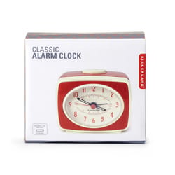 Kikkerland Design 3 in. Red Alarm Clock Analog Battery Operated