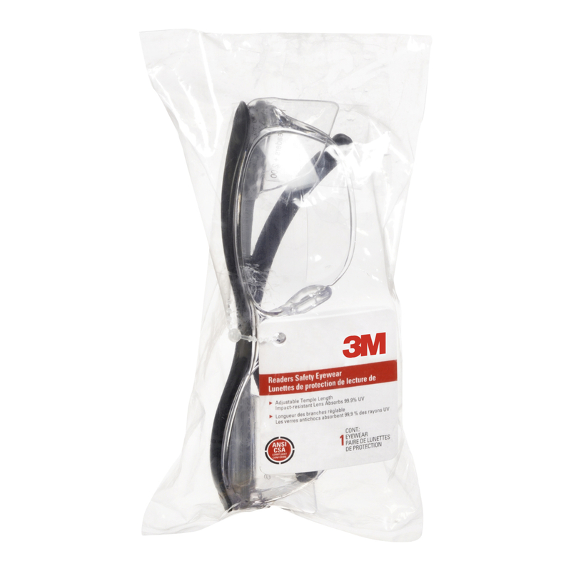 3M Anti-Fog Safety Readers Clear Lens Black Frame 1 pc