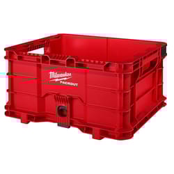 Milwaukee Packout 50 lb Red Crate 9.9 in. H X 18.6 in. W X 15.3 in. D Stackable