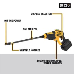 DeWalt 20V MAX DCPW550P1 550 psi Battery 1 gpm Portable Power Cleaner