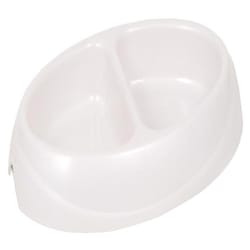 Petmate Assorted Double Diner Plastic 1 cups Pet Bowl For All Pets