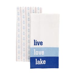 Pavilion We People Blue/White Cotton Lake Tea Towel 2 pk