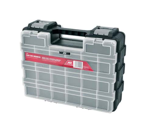 Ace 11-7/16 in. W X 14-9/16 in. H Double-Sided Organizer Plastic 18  compartments Gray - Ace Hardware