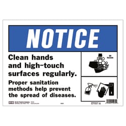 Hy-Ko English White Health Safety Sign 10 in. H X 14 in. W
