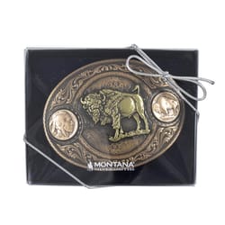 Montana Silversmiths Buffalo Black/Gold Belt Buckle