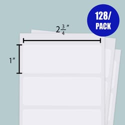 Bazic Products 2-3/4 in. H X 1 in. W Rectangle White Multipurpose Label 128 pk