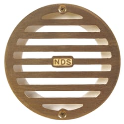 NDS 4 in. Satin Round Brass Drain Grate