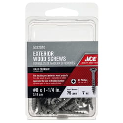 HILLMAN No. 8 X 1-1/4 in. L Phillips Coarse Wood Screws 1 pk