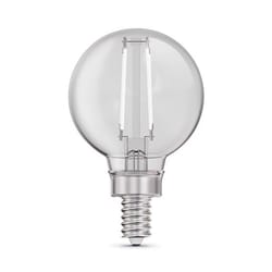 Feit White Filament G16.5 E12 (Candelabra) Filament LED Bulb Daylight 40 Watt Equivalence 2 pk