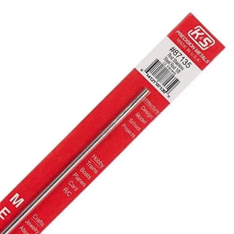 K&S 1/8 in. D X 12 in. L Stainless Steel Unthreaded Rod K&S 1/8 in. D X 12 in. L Stainless Steel Unthreaded Rod