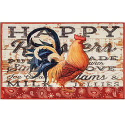 Olivia's Home 22 in. W X 32 in. L Multicolored Happy Rooster Polyester Rug