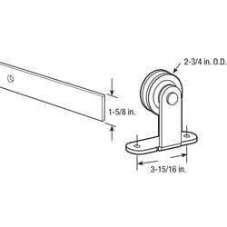 Prime-Line Satin Nickel Steel Barn Door Hanger Kit 1 pk