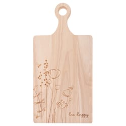 Karma Etched 17 in. L X 7 in. W X 1 in. Rubberwood Bee Happy Cutting Board