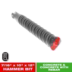 Diablo 7/16 in. X 12 in. L Carbide Tipped 2-Cutter Hammer Drill Bit SDS-Plus Shank 1 pk