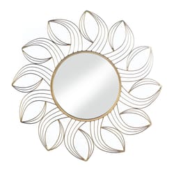 Accent Plus 1 in. H X 25 in. W Gold Metal Petals Wall Mirror