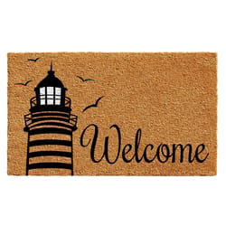 Home & More 1.42 W X 2.42 L Multi-color Lighthouse Welcome Coir Door Mat