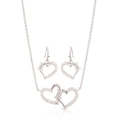 Montana Silversmiths Women's Victory in Love Heart Silver Jewelry Sets Brass Water Resistant