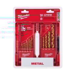 Milwaukee Thunderbolt High Carbon Steel Drill Bit Set 3-Flat Shank 14 pc