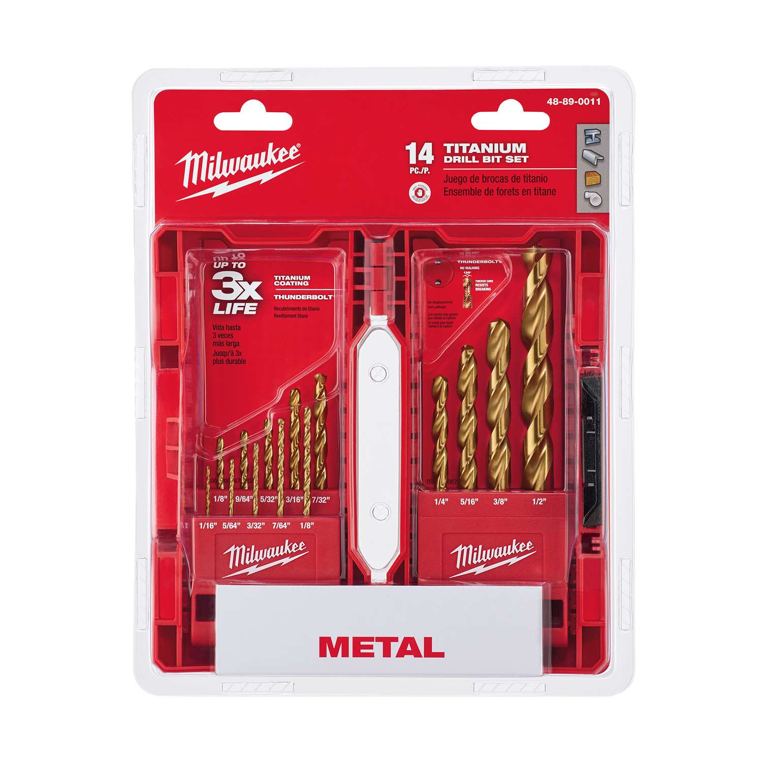 Milwaukee Thunderbolt High Carbon Steel Drill Bit Set 3-Flat Shank 14 pc -  Ace Hardware