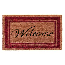 Home & More 2  W X 3  L Multi-Color Burgundy Border Coir Door Mat