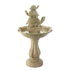 Zingz & Thingz Fiberglass Ivory 37.5 in. H Turtles Fountain