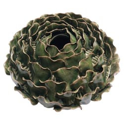 Chive Utopia 6 in. H X 14 in. L Glazed Green Ceramic Floral Vase