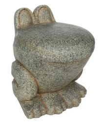 Living Accents Gray Cement 18.5 in. H Frog Stool Outdoor Decoration