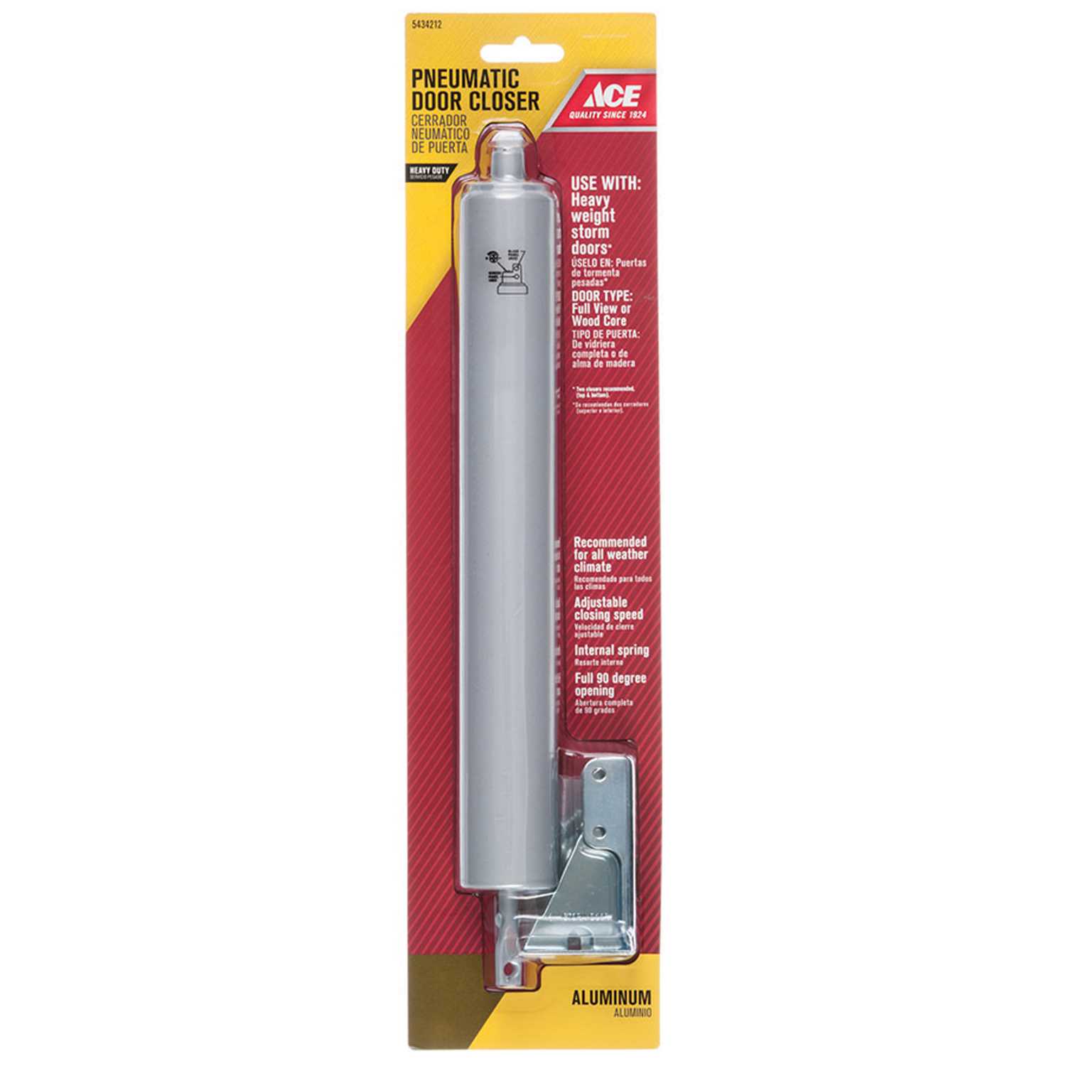 Ace Aluminum Aluminum Pneumatic Screen Storm Door Closer Ace