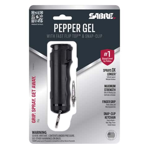 Sabre Red Pepper Gel Black Aluminum/Plastic Flip Top Keychain Sabre Red Pepper Gel Black Aluminum/Plastic Flip Top Keychain
